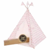 Teepee Play Tent - Wigwam - Pink & White Stripes - Cotton Canvas