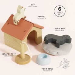 Le Toy Van Dolls House Pet Set -Le Toy Van Cheap Store ME043 pet set cat dog shelter wooden toy animal dollhouse sustainable eco gift boy girl wood red black blue stem 2 fa1d263f fac4 4788 b88e 707b8290e7be