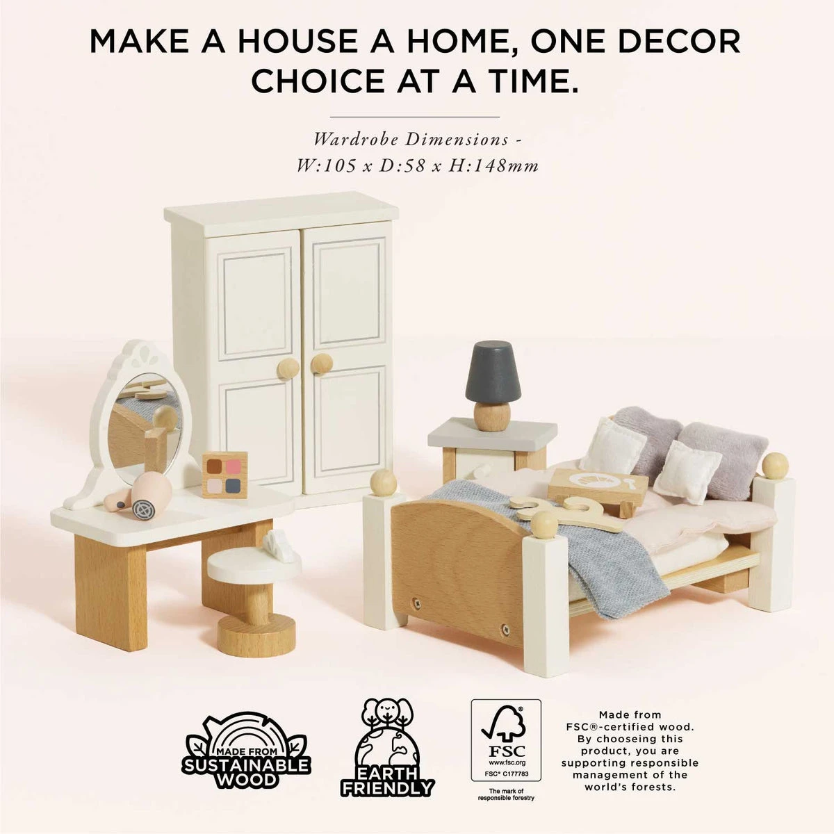Le Toy Van Wooden Dolls House Bedroom 6 Le Toy Van Wooden Dolls House Bedroom - Image 4