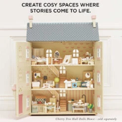 Le Toy Van Wooden Dolls House Living Room -Le Toy Van Cheap Store ME058 doll house daisylane sitting room sofa fireplace pink wood cream cosy sustainable stem boy girl wooden toy dollhouse gift 5