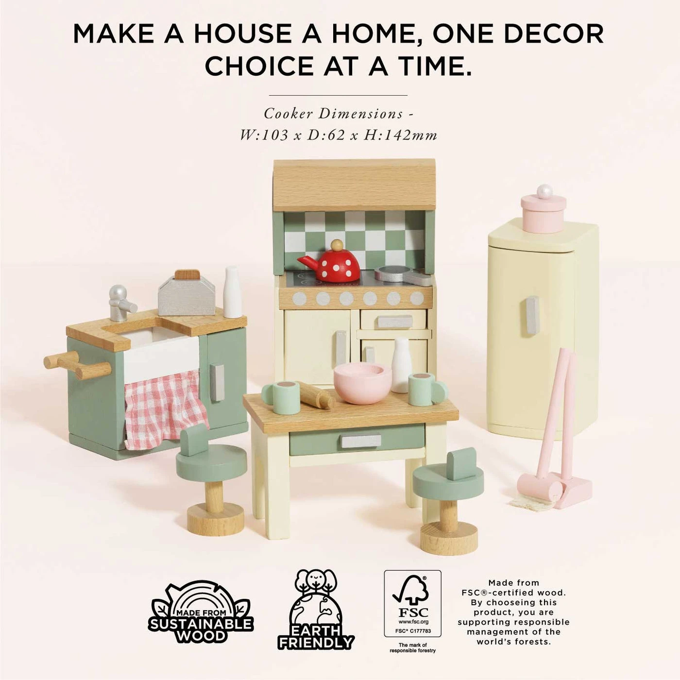 Le Toy Van Wooden Dolls House Kitchen Furniture 6 Le Toy Van Wooden Dolls House Kitchen Furniture - Image 4