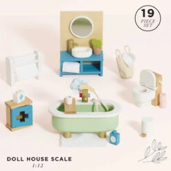 Le Toy Van Wooden Dolls House Bathroom Furniture 10 Le Toy Van Wooden Dolls House Bathroom Furniture -Le Toy Van Cheap Store ME060 bathroom doll house furniture daisylane bathtub toilet vanity blue green white sustainable stem wooden toy eco gift 1