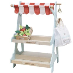 Le Toy Van Wooden Market Stall & Fruit Play Food Crate