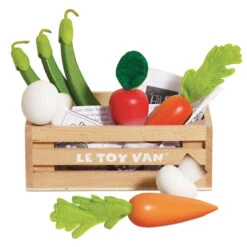 Le Toy Van Harvest Vegetables Wooden Food Crate