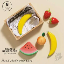 Le Toy Van Cheap Store -Le Toy Van Cheap Store TV183 fruits five a day crate wooden playfood toy banana peach strawberry watermelon eco healthy market food kids gift 1