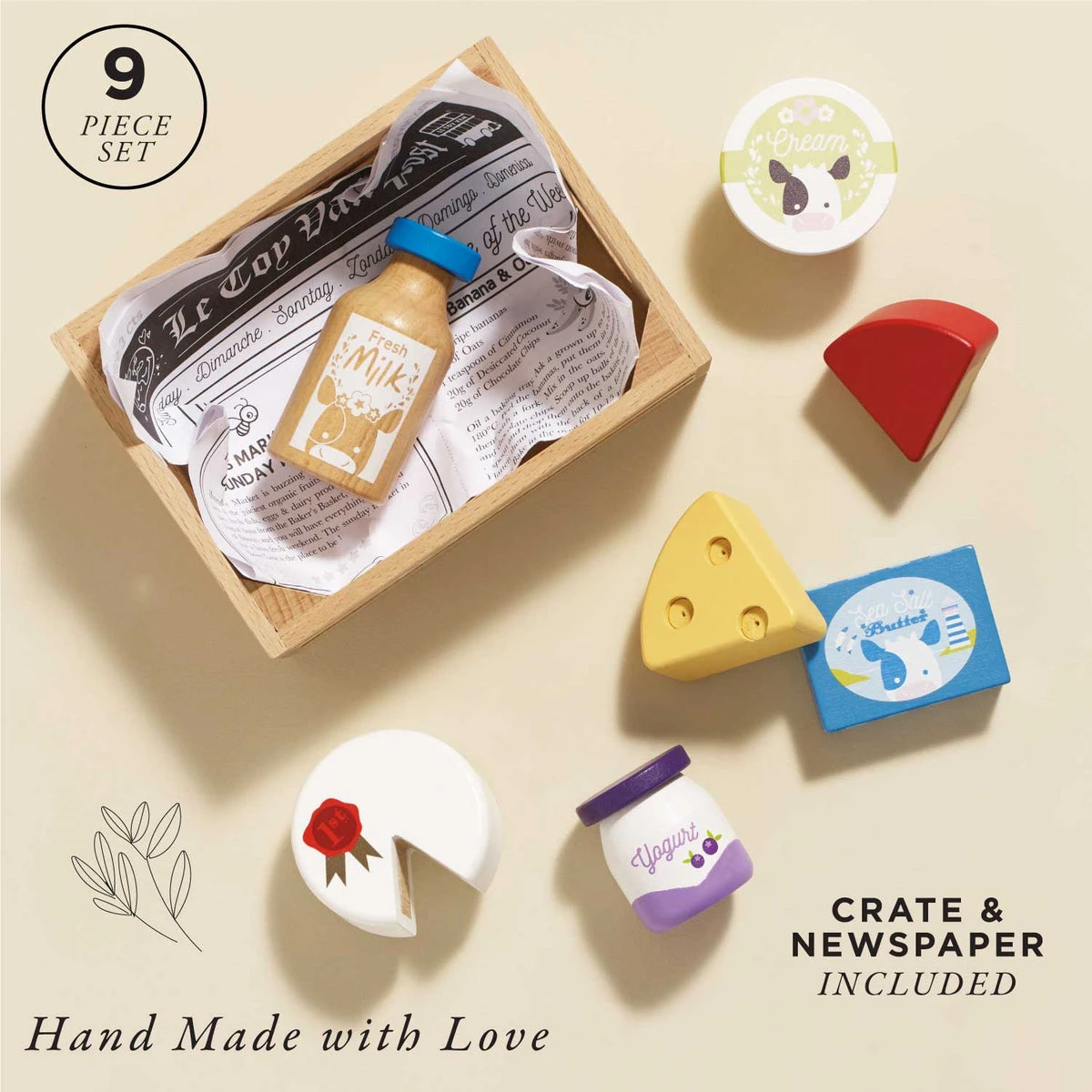 Le Toy Van Cheese & Dairy Wooden Market Crate 4 Le Toy Van Cheese & Dairy Wooden Market Crate - Image 2