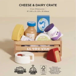 Le Toy Van Cheese & Dairy Wooden Market Crate 10 Le Toy Van Cheese & Dairy Wooden Market Crate -Le Toy Van Cheap Store TV185 cheese dairy crate wooden playfood toy yogurt butter cream milk fridge eco healthy market food kids gift 2