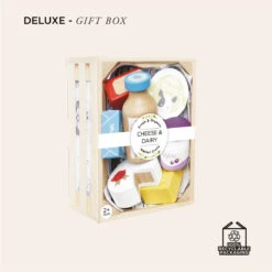 Le Toy Van Cheese & Dairy Wooden Market Crate 13 Le Toy Van Cheese & Dairy Wooden Market Crate -Le Toy Van Cheap Store TV185 cheese dairy crate wooden playfood toy yogurt butter cream milk fridge eco healthy market food kids gift 3