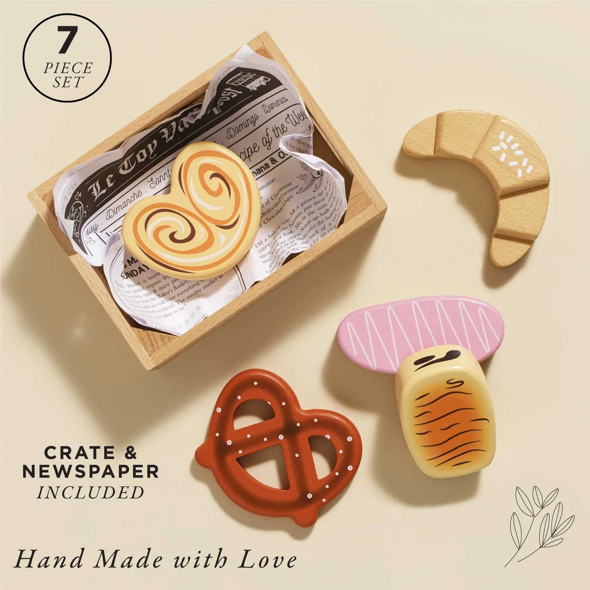 Le Toy Van Bakery & Patisserie Wooden Market Crate 4 Le Toy Van Bakery & Patisserie Wooden Market Crate - Image 2