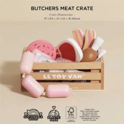 Le Toy Van Butchers Meat Wooden Market Crate -Le Toy Van Cheap Store TV189 meat crate wooden playfood toy chicken saussages bacon salami steak eco market food kids gift red pink 2 522348be aaa1 471d 9174 bdbcfa4b38d3
