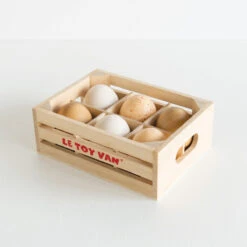 Le Toy Van Farm Eggs Wooden Market Crate -Le Toy Van Cheap Store TV190 Farm Eggs Half Dozen Boy Girl Toddler Toy