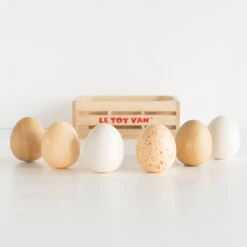 Le Toy Van Farm Eggs Wooden Market Crate -Le Toy Van Cheap Store TV190 Farm Eggs Half Dozen Traditional Toy