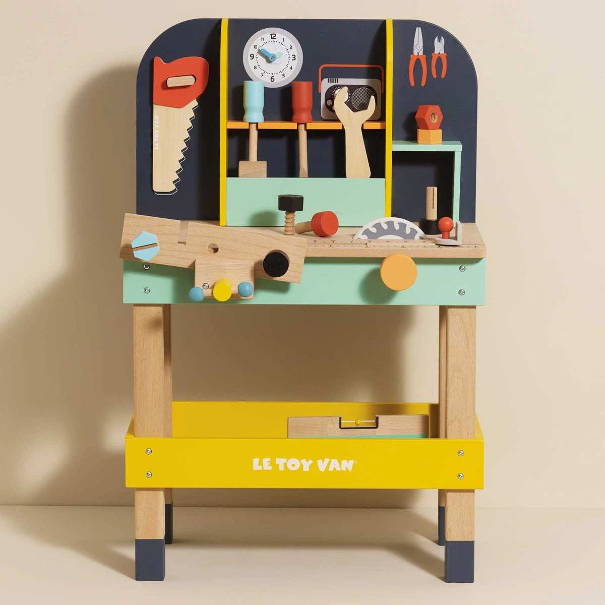 Le Toy Van Cheap Store -Le Toy Van Cheap Store TV475 alex workbench toolbench construction tool hammer nuts bolts saw screw wooden roleplay builder toy yellow grey blue 2 1