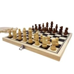Wooden Chess Set With Cotton Travel Bag -Le Toy Van Cheap Store big game hunters chess sets wooden chess set with travel bag 29673200025677 966224