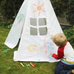 Colour-In Teepee Play Tent -Le Toy Van Cheap Store big game hunters children teepees colour in playhouse with wash out pens 29673741811789 448815