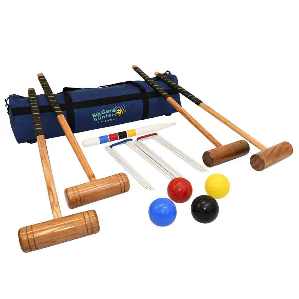 Croquet Set - Full Size - Premium 4 Player Set - Outdoor 3 Croquet Set - Full Size - Premium 4 Player Set - Outdoor