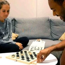 Wooden Draughts Set With Cotton Travel Bag -Le Toy Van Cheap Store big game hunters draughts sets wooden draughts set with travel bag 29673199272013 851995