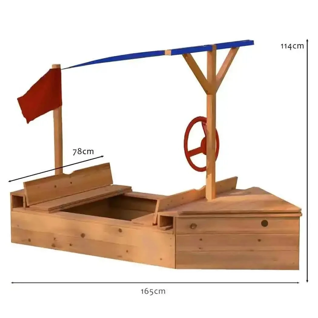 Sand Sailer - Boat Shaped Wooden Sandpit 4 Sand Sailer - Boat Shaped Wooden Sandpit - Image 2