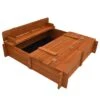 96cm Square Wooden Sandpit With Integrated Folding Lid