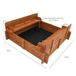 96cm Square Wooden Sandpit With Integrated Folding Lid -Le Toy Van Cheap Store big game hunters sandpits square wooden sandpit with folding lid 96cm 29673231876173 412747 b01c02ec ec0d 46cd 88a0 6fcb9c6d6485