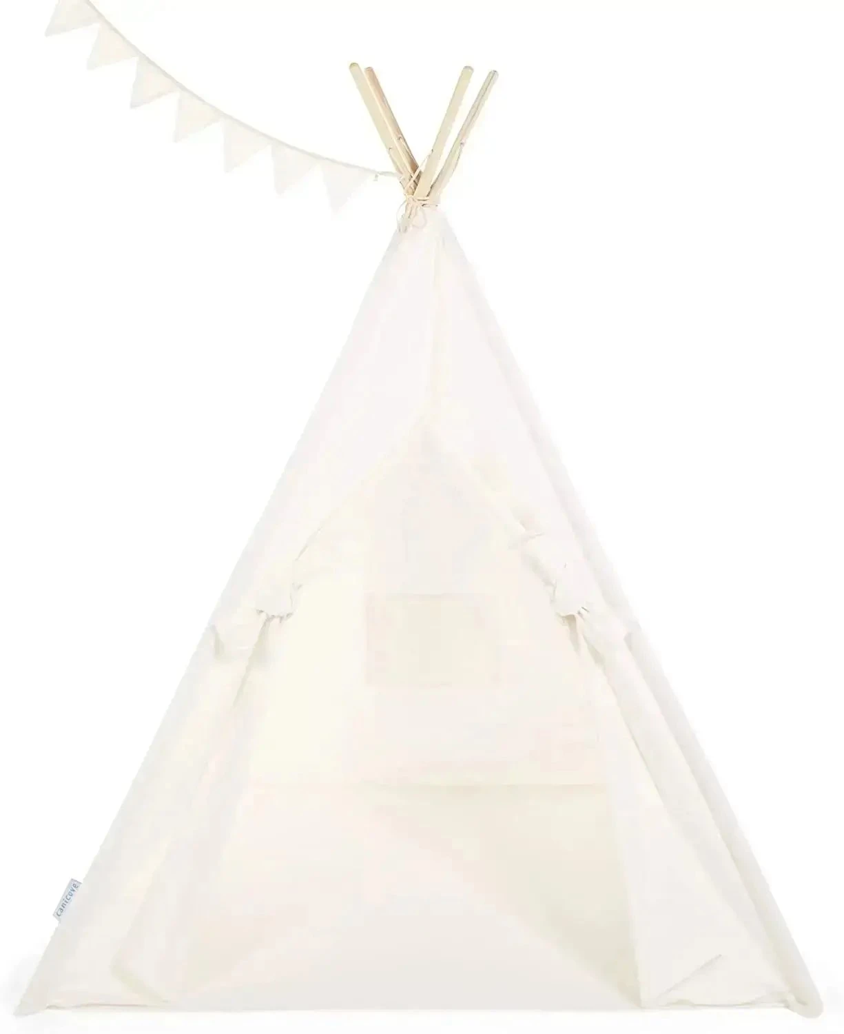 Teepee Play Tent - Wigwam -Cream Cotton Canvas 4 Teepee Play Tent - Wigwam -Cream Cotton Canvas - Image 2