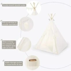 Teepee Play Tent - Wigwam -Cream Cotton Canvas 10 Teepee Play Tent - Wigwam -Cream Cotton Canvas -Le Toy Van Cheap Store totsahoy children teepees canicove teepee tent for kids 29678811578445