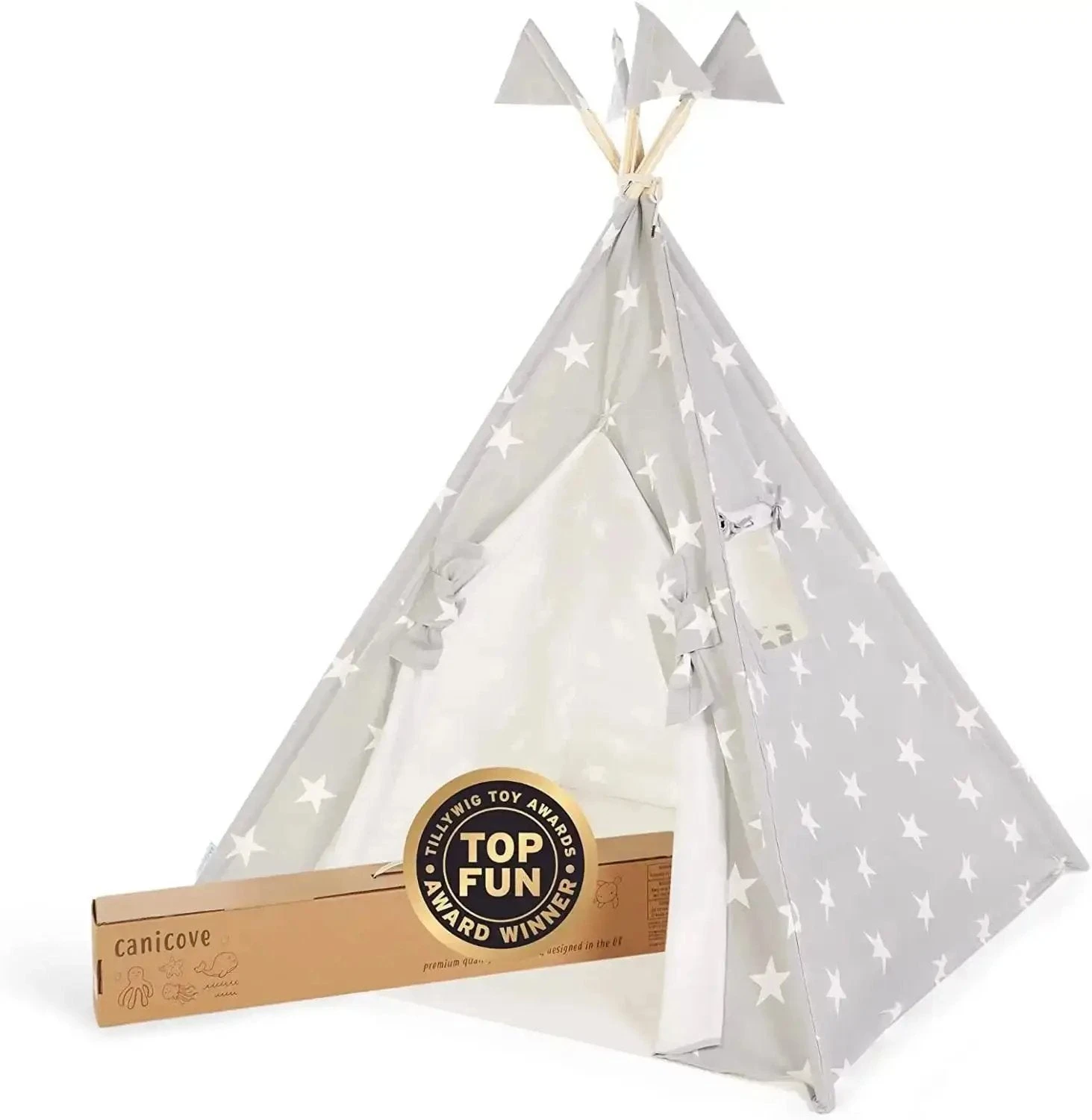 Teepee Play Tent - Wigwam - Plain White - Cotton Canvas 11 Teepee Play Tent - Wigwam - Plain White - Cotton Canvas - Image 9