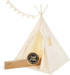 Teepee Play Tent - Wigwam -Cream Cotton Canvas