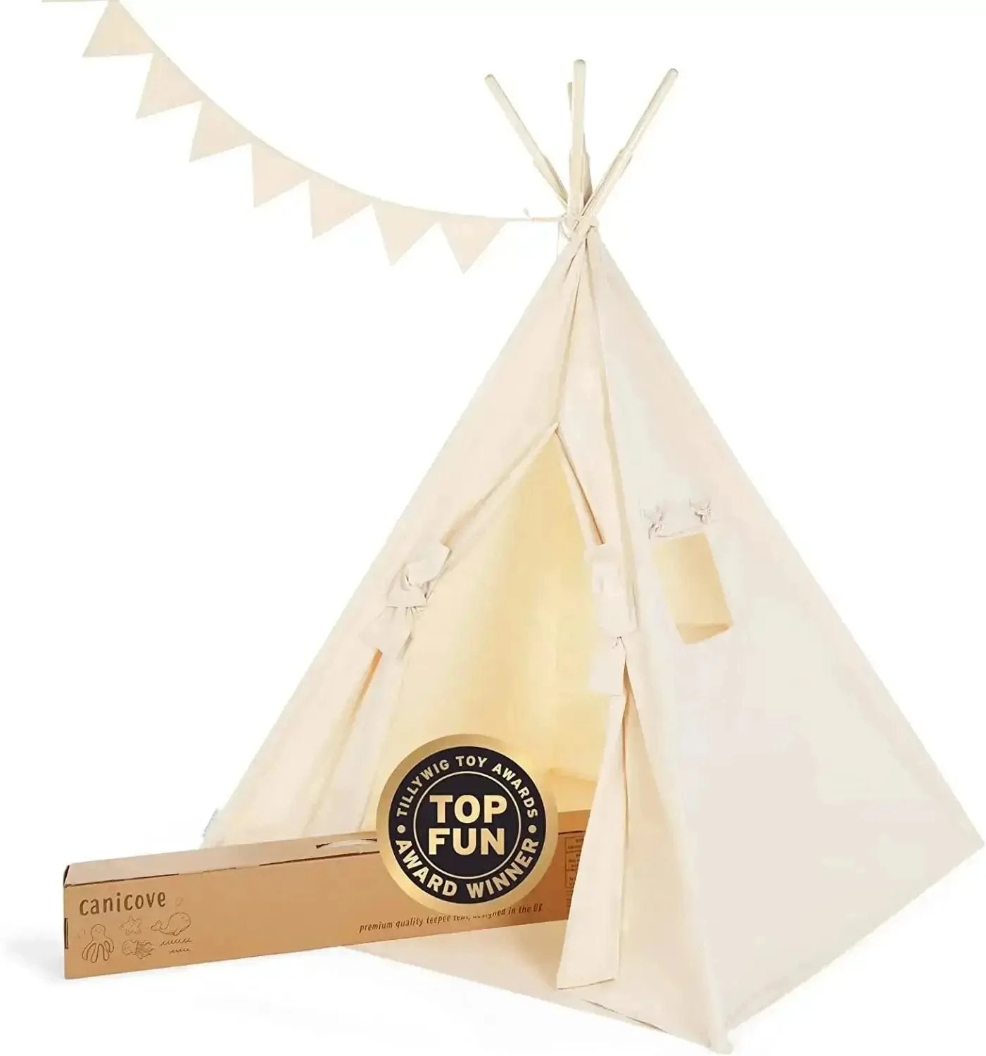 Teepee Play Tent - Wigwam -Cream Cotton Canvas 3 Teepee Play Tent - Wigwam -Cream Cotton Canvas
