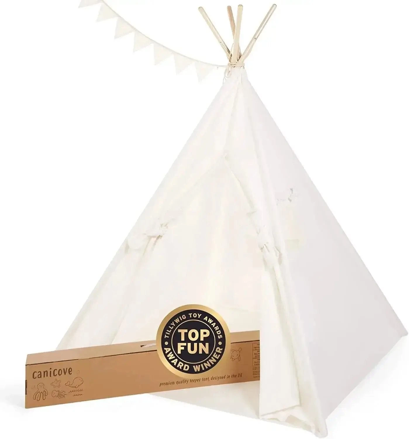 Teepee Play Tent - Wigwam - Plain White - Cotton Canvas 10 Teepee Play Tent - Wigwam - Plain White - Cotton Canvas - Image 8